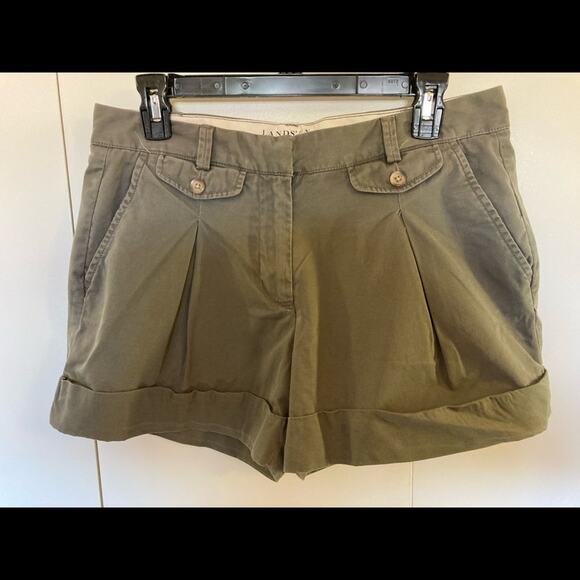 Lands' End Pants - Lands End Canvas Shorts Khaki Size 6 Low Rise 4 inch Inseam Cuffed